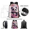 thumbnail image 6 of Uourmeti Panda Cherry Blossom Lightweight School Travel Bag for Daily Use Shopping, Personalized Side Mesh Pockets Daypack Durable School Bag, 6 of 6