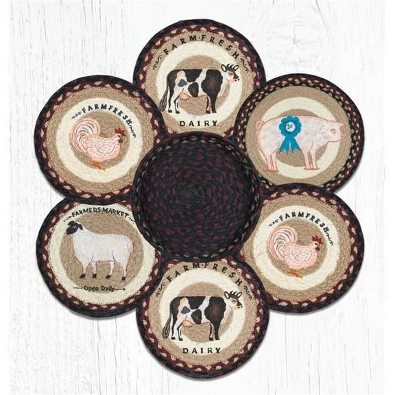 10 x 10 in. TNB-344 Farmhouse Trivets in a Basket
