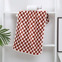 Red Checkerboard Thick Bath Towels for Home, Super Absorbent Quick-Dry Bathroom Towels, Soft Fluffy Checkered Towels, Large Absorbent Towels for Bathroom Shower Beach