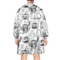 thumbnail image 2 of Wearable Oversized Blanket,Halloween Doodle Icons Pattern Wearable Blanket Hoodie for Adults,Cozy Hooded Blankets with Super Pockets,Super Warm Fuzzy Pullover for Women & Men, 2 of 6