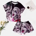 thumbnail image 4 of Harley Quinn And Joker Summer Home Suit For Womens Short-Sleeved Pajama Set 2pcs Loungewear Soft Sleepwear T-Shirts Tee Shirt Top And Short Sleeping Pants, 4 of 8