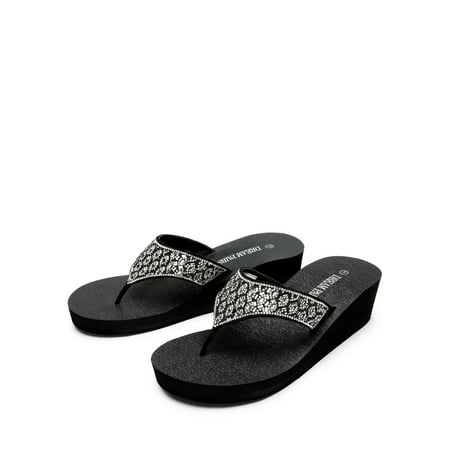 

Women s Comfortable Rhinestone Platform Wedge Flip Flops Sandals for Summer Beach