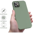 thumbnail image 5 of Case  iPhone 12&12 Pro 6.1 inch [Silky and Soft Touch Series] Premium Liquid Silicone Rubber Full-Body Protective Bumper Case for ,Calke Green, 5 of 15