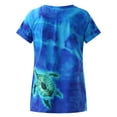 thumbnail image 4 of T Shirts for Women Casual Tops Sea Turtle Printed Short Sleeve Loose Beach Fit Tee Shirt Top, 4 of 6
