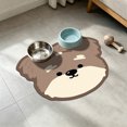 thumbnail image 4 of Dog Head Shaped Pet Feeding Mat 23.6inX15.7in Waterproof Non-Slip Cat Bowl Mat for Small Pets, Coffee, 4 of 6