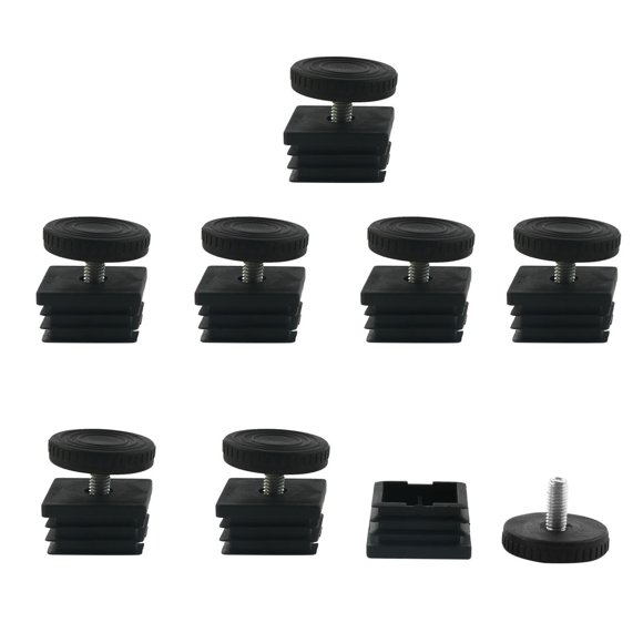 Patas de nivelación Uxcell 38 x 38 mm, inserto cuadrado ajustable, 8 juegos