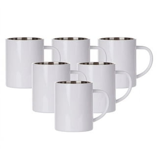 Craft Express 6-Pack 11oz. Contrast Red Handle Sublimation Mugs