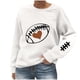 thumbnail image 3 of TaTaai Women Crew Neck Baseball Print Long Sleeve Drop Shoulder Hoodie Casual Fashion Top Ladies Daily Lounge Work Wear Soft Warm Breathable No Fading Versatile Top Gift, 3 of 4