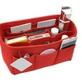 thumbnail image 2 of Storage Bins - Loetky Home Purse Organizer Insert Bag Textile Storage Insert Bag Zipper Multi Pocket Handbag Purse Organizer Holder Makeup Travel Organizer for Tote Purse Bag 14 Pockets, 1*Red, 2 of 6