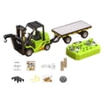 thumbnail image 2 of Carretilla elevadora RC 1/64 con remolque, mini carretilla elevadora de control remoto con camión de plataforma Verde, 2 of 8