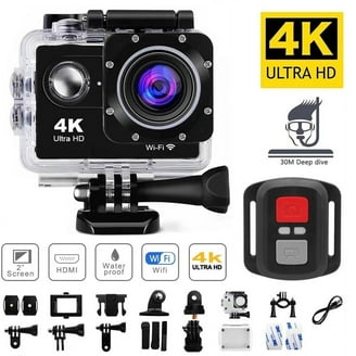 AKASO EK7000 Pro Action Camera Bundle - 4K Video, 20MP, Waterproof To 131ft, Includes 64GB Card & Floating Grip