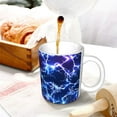 thumbnail image 3 of Yiaed Blue Lightning1 Print Ceramics Coffee,Large Handle Design,Extra Large Tea and Coffee Cup for Office and Home Mugs, 3 of 6