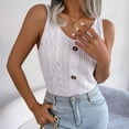 thumbnail image 6 of Njoeus Women's Tank Tops Casual Button V-Neck Knit Tanks Summer Sleeveless Shirts Camisole Tops for Women Trendy Blouse, 6 of 9