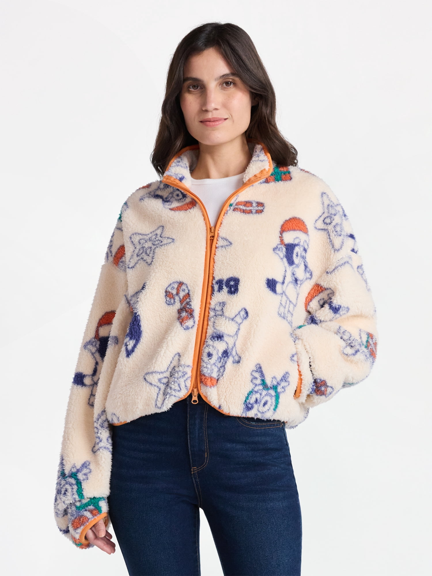 Bluey Women’s Christmas Print Woobie Fleece Jacket, Sizes XXS-XXL