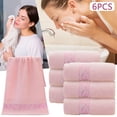 thumbnail image 2 of Bath Towels For Bathroom, Bath Sheet, 6 PC Washcloths Cotton Set Soft Absorbent Face Hand Bath Towels, 13" X 29", Pink, 2 of 6