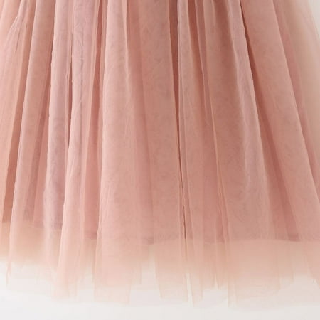 

Aayomet Princess Dresses For Girls Toddler Girls Fly Sleeve Solid Tulle Princess Dress Dance Party Dresses Clothes Watermelon Red 2-3 Years