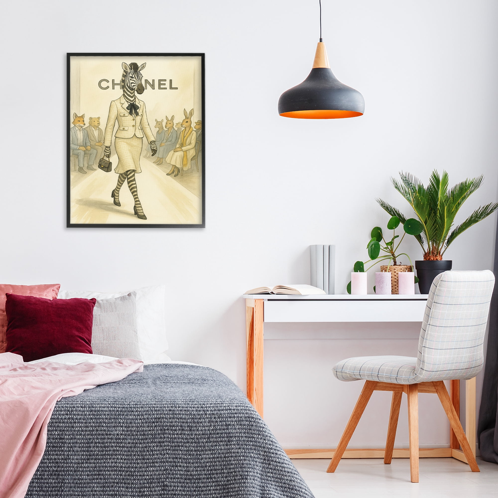 Stupell Industries Fashion Runway Zebra Black Framed Giclee Art, design by Grotto Studios