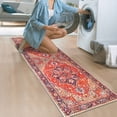 thumbnail image 7 of 2x6 ft Red runner rug , Laundry rug runner, Washable runner rug, Non-Slip Area rug runner for Hallway, Waterproof Boho runner rug for Bathroom and Entryway rug runner, 7 of 7