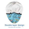 thumbnail image 4 of Shower Caps,LightBlue Cartoon Dinosaurs Skeletons Pattern Waterproof Shower Cap for Women 4 Pieces,Double Reusable Hair Cover for Shower PEVA Elastic Stretch Hem, 4 of 7