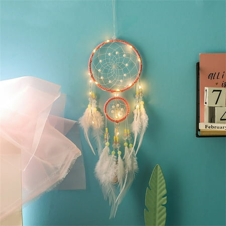 

Handmade Dreamcatcher Feathers Night Light Car Wall Hanging Decor Room Home Decor