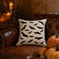 thumbnail image 7 of PoyoKee Throw Pillow Covers 20x20, Halloween Embroidered Linen Outdoor Pillow Covers, Soft Pillowcase for Sofa Bed, Halloween Decorations Fall Decor, 7 of 7