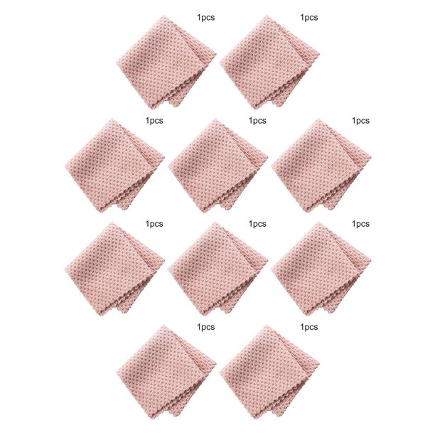Cateissary Paño de cocina, vajilla absorbente, utensilios de cocina, trapo de , toalla de comedor para el hogar, herramienta de limpieza Carne rosa PC 1 10Conjunto