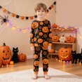 thumbnail image 5 of Zuwimk Halloween Girls' Tight Fit Long Sleeve Top and Pants Pajama Set, 2-Piece Outfit(A157-Orange), 5 of 9