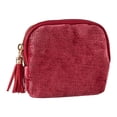 thumbnail image 2 of Estuche para Pulseras Caja Portátil de Joyas Compartimentos Independientes Terciopelo Cremallera de Borla Adecuado para Mujeres Madres Oficina Vacaciones Rojo, 2 of 8
