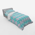 thumbnail image 2 of Ambesonne Abstract Bedding Set 3 Pcs, Paintbrush Color Contrast, Twin XL, Hot Pink Turquoise White, 2 of 2