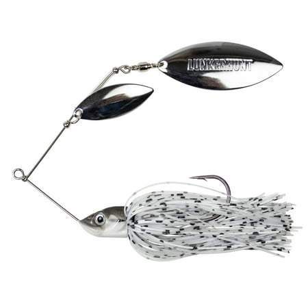 Lunkerhunt Impact Ignite Willow Leaf Spinnerbait, Salt and Pepper, 1/2 oz