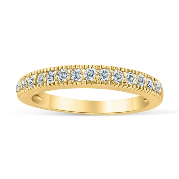 1/5ctw Vintage Diamond Wedding Band in 10K Yellow Gold