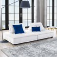 thumbnail image 2 of Tufted Loveseat Sofa Set, Fabric, White, Modern Contemporary Urban Design, Living Lounge Room Hotel Lobby Hospitality, 2 of 6