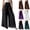 12# Black, variant on Palazzo Pants for Women Casual Flowy Chiffon Pants Dressy Lightweight Loose Wide Leg Summer Culottes with Lining Purple S
