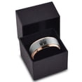 thumbnail image 3 of Tungsten Cheers Beer Drink Band Ring 8mm Men Women Comfort Fit 18k Rose Gold Step Bevel Edge Brushed Polished, 3 of 4