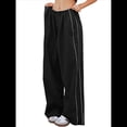 thumbnail image 3 of Pantalones de Paracaídas para Mujer, Pantalones Holgados de Pierna , Pantalones Deportivos con Cintura Elástica Y2K, Pantalones Deportivos, Ropa de Calle Negro S, 3 of 6