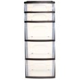 thumbnail image 2 of Homz Plastic 5 Drawer Home Storage Container TowerCloset Organizer, Black Frame, 2 of 7