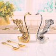 thumbnail image 4 of Stainless Steel Creative Dinnerware Set Decorative Swan Base Holder with 6 Spoons for Coffee Fruit Dessert Stirring Mixing, 4 of 7