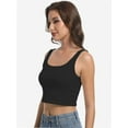 thumbnail image 5 of Women’s Sexy Square Neck Double Lined Seamless Sleeveless Cropped Tank Yoga Crop Basic Tops, 5 of 6