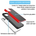 thumbnail image 7 of iPhone 11 Pro Case, Takfox iPhone11 Pro Protective Case Hard PC Back + Soft Silicone Dual Layer Shockproof Scratch Resistant Bumper Grip Cute Sturdy Phone Case for iPhone 11 Pro 2019 5.8", Red, 7 of 7