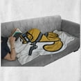 thumbnail image 6 of Ninja Cat Soft Flannel Fleece Throw Blanket, Cartoon Pet with Blindfold on Plain Backdrop, Cozy Plush for Indoor and Outdoor Use, 50" x 60", Marigold Slate Blue, by Ambesonne, 6 of 6