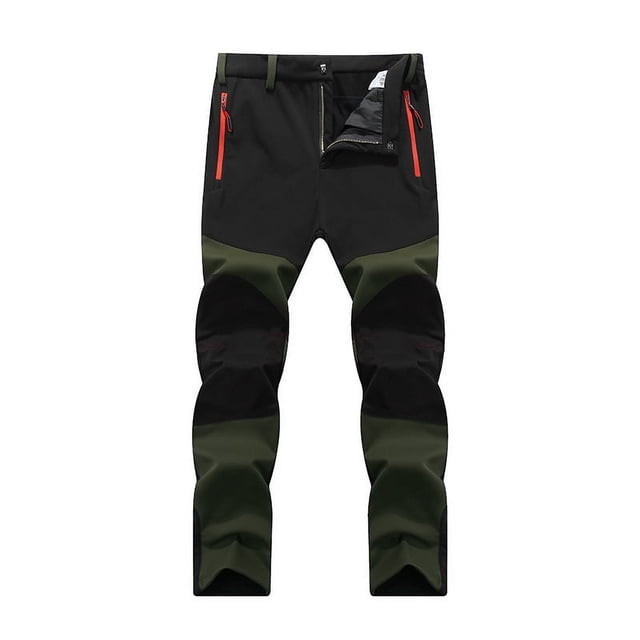 Pantalones elásticos impermeables, cálidos, resistentes al viento y al agua, con forro polar para exteriores, para otoño e invierno, pantalones de caparazón suave para hombre, pantalones de escalada