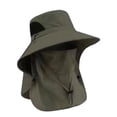 thumbnail image 2 of BESEW7 Outdoor Sun Protection Bucket Hat for Men Women, Fishing Sun Hat with Detachable Neck Flap for Hiking Gardening Beach Boating Travel Army Green, 2 of 8