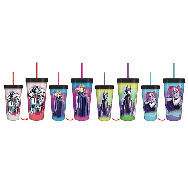 Vaso plateado Buffalo Disney Villains Devious Group, 700 ml, paquete de 4