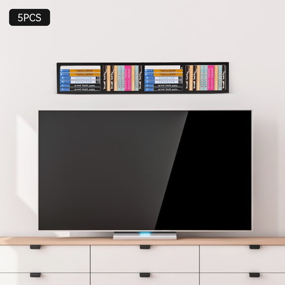 Wall Mount 34 Inch Media Storage Rack, CD DVD Organizer Metal Shelf ,Black，
34 Inch Cube Storage Media Shelf and Video Game Organizer