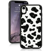 Micoden Case Compatible with iPhone Xr Case Cute for Women Cow Print Glitter Soft Silicone Bling Design Pattern Slim