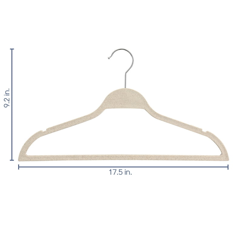  Eco-Friendly Clothing Hangers for Avg. Weight (Max 3lbs) Clothes  Made from 100% Recycled Post Industrial Plastic (Beige, 20) : Home & Kitchen
