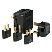 Protege 6-Piece Travel Electrical Power AC Plug Adapter and Converter Set