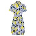thumbnail image 5 of Lemons Blue Womens Shirt Dresses Women'S Short Sleeve Dress Turn-Down Collar Dress A Line Casuall Dress Oversize(XS-6XL), 5 of 7