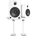 thumbnail image 1 of Kanto YU6MW 200W Bookshelf Speakers with Bluetooth - Matte White (Pair) with Kanto SP26PLW 26" Fixed-Height Stands - White (Pair) (2022), 1 of 9