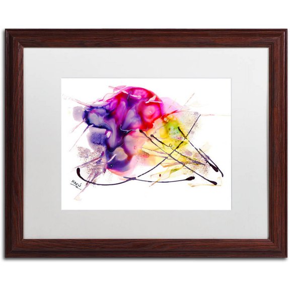 Trademark Fine Art "Abstract 08" Canvas Art by Mako, White Matte, Wood Frame